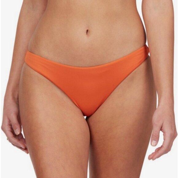Roxy Wavy Soul Bikini Swim Bottoms Low Rise Soft Stretchy Orange Rust Small - Picture 2 of 16